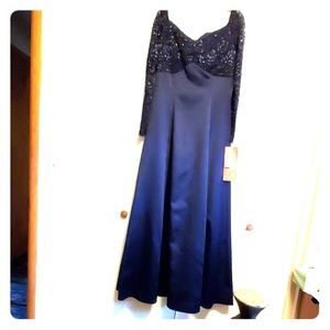 Navy blue evening gown